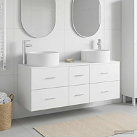 vidaXL Badrumsmöbelset 3 st Vit 49,5 x 44,5 x 65,5 cm Konstruerat trä