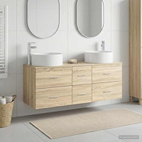 vidaXL Badrumsmöbelset 3 st Sonoma-ek 49,5 x 44,5 x 65,5 cm