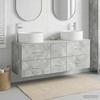 vidaXL Badrumsmöbelset 3 st Betonggrå 49,5 x 44,5 x 65,5 cm