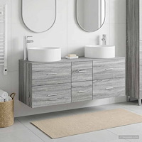 vidaXL Badrumsmöbelset 3 st Grå Sonoma 49,5 x 44,5 x 65,5 cm