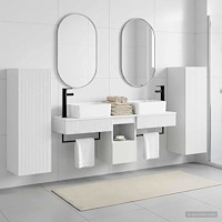 vidaXL Badrumsmöbelset 5 st Vit 33 x 34,5 x 100 cm Konstruerat trä