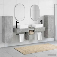vidaXL Badrumsmöbelset 5 st Betonggrå 33 x 34,5 x 100 cm