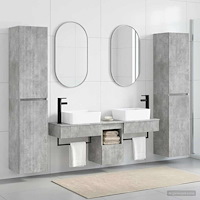 vidaXL Badrumsmöbelset 5 st Betonggrå 33 x 34,5 x 160 cm