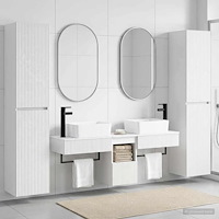 vidaXL Badrumsmöbelset 5 st Vit högglans 33 x 34,5 x 160 cm