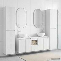 vidaXL Badrumsmöbelset 5 st Vit 33 x 34,5 x 160 cm Konstruerat trä