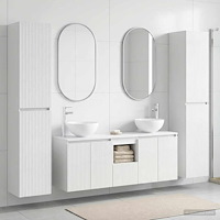 vidaXL Badrumsmöbelset 5 st Vit högglans 33 x 34,5 x 160 cm