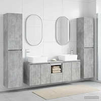vidaXL Badrumsmöbelset 5 st Betonggrå 33 x 34,5 x 160 cm