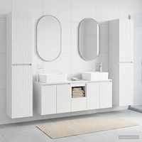 vidaXL Badrumsmöbelset 5 st Vit högglans 33 x 34,5 x 160 cm