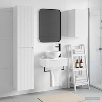 vidaXL Badrumsmöbelset 3 st Vit 33 x 34,5 x 160 cm Konstruerat trä