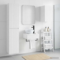 vidaXL Badrumsmöbelset 3 st Vit högglans 33 x 34,5 x 160 cm