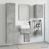 vidaXL Badrumsmöbelset 3 st Betonggrå 33 x 34,5 x 160 cm
