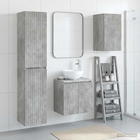 vidaXL Badrumsmöbelset 3 st Betonggrå 33 x 34,5 x 160 cm