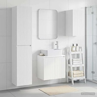 vidaXL Badrumsmöbelset 3 st Vit 33 x 34,5 x 160 cm Konstruerat trä
