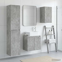 vidaXL Badrumsmöbelset 3 st Betonggrå 33 x 34,5 x 160 cm
