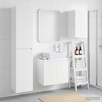 vidaXL Badrumsmöbelset 3 st Vit högglans 33 x 34,5 x 160 cm