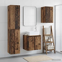 vidaXL Badrumsmöbelset 3 st Gammalt trä 33 x 34,5 x 160 cm