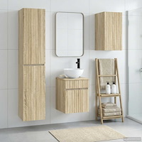 vidaXL Badrumsmöbelset 3 st Sonoma-ek 33 x 34,5 x 160 cm