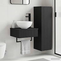 vidaXL Badrumsmöbelset 2 st Svart 33 x 34,5 x 100 cm Konstruerat trä