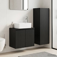 vidaXL Badrumsmöbelset 2 st Svart 33 x 34,5 x 100 cm Konstruerat trä