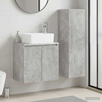 vidaXL Badrumsmöbelset 2 st Betonggrå 33 x 34,5 x 100 cm