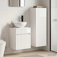 vidaXL Badrumsmöbelset 2 st Vit högglans 33 x 34,5 x 100 cm
