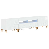 vidaXL 3-delad LED TV-bänk Vit högglans Konstruerat trä