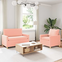 vidaXL Soffset 2 st Rosa Tyg