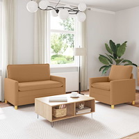 vidaXL Soffset 2 st Beige Tyg