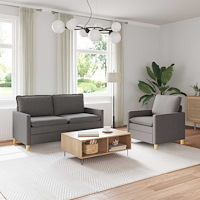 vidaXL Soffset 2 st Taupe Tyg