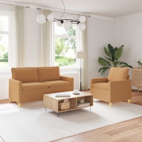 vidaXL Soffset 2 st Beige Tyg