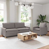 vidaXL Soffset 2 st Taupe Tyg