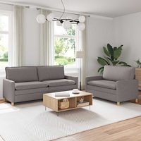 vidaXL Soffset 2 st Taupe Tyg