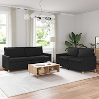 vidaXL Soffset 2 st Svart Tyg