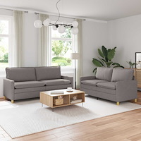 vidaXL Soffset 2 st Taupe Tyg