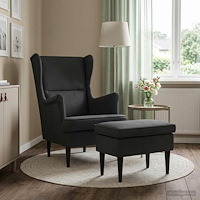 vidaXL Fåtölj med fotpall 2 st Svart Sammet