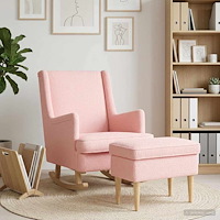 vidaXL Fåtölj med fotpall 2 st Rosa Bouclé