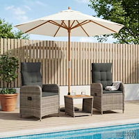 vidaXL Trädgård loungemöbler 3 st Ljusgrå och mörkgrå