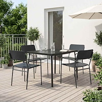 vidaXL Matgrupp 5 st Antracit 100 x 80 x 72 cm Stål