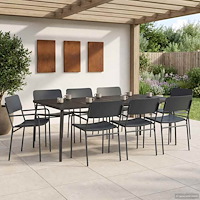 vidaXL Matgrupp 7 st Antracit 200 x 100 x 72 cm Stål