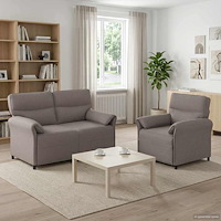 vidaXL Soffset 2 st Taupe Tyg
