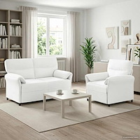 vidaXL Soffset 2 st Vit Tyg