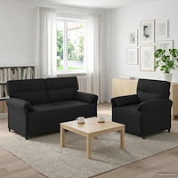 vidaXL Soffset 2 st Svart Tyg