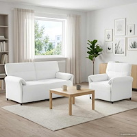 vidaXL Soffset 2 st Vit Tyg