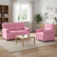 vidaXL Soffset 2 st Rosa Tyg
