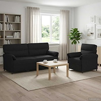 vidaXL Soffset 2 st Svart Tyg