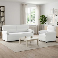 vidaXL Soffset 2 st Vit Tyg