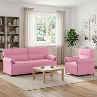 vidaXL Soffset 2 st Rosa Tyg