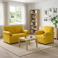 vidaXL Soffset 2 st Gul Sammet