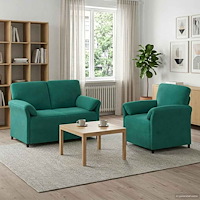 vidaXL Soffset 2 st Turkos Sammet