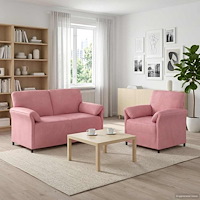 vidaXL Soffset 2 st Rosa Sammet